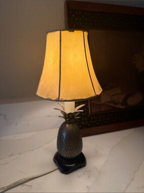 Vintage Andrea By Sadek Brass Pineapple Accent Lamp